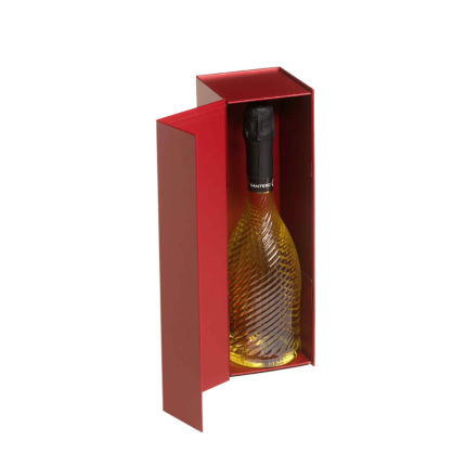 Scatola Bordeaux con Calamita Una Bottiglia