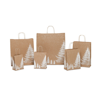 Sacchetti in carta cordino ritorto Bianco Natale