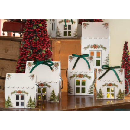 Portapanettone Casetta Maison Bianca con Cordini