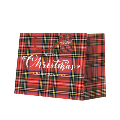 Shopper in carta tartan Christmas