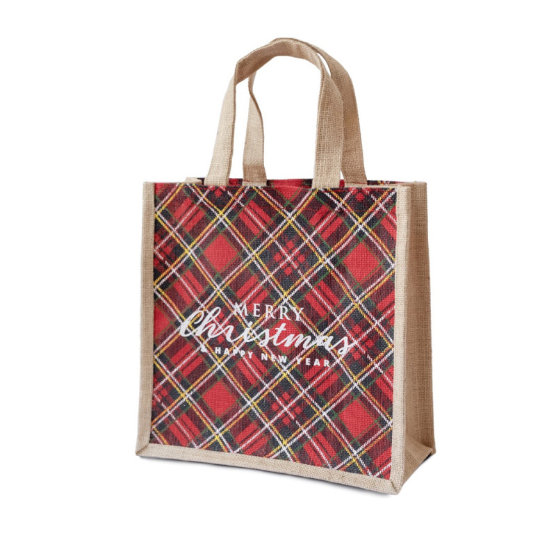 Shopper in Juta tartan Merry Christmas