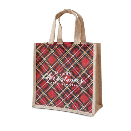 Shopper in Juta tartan Merry Christmas