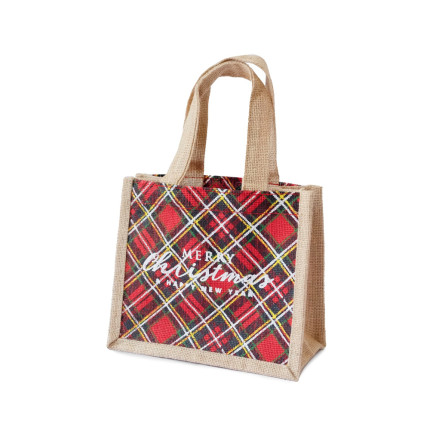 Shopper in Juta tartan Merry Christmas