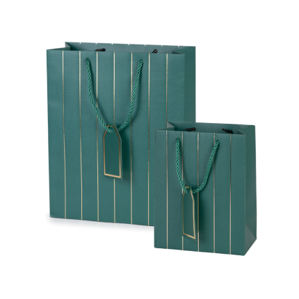 Shopper Marlon con Cordino in Cotone e Tag Verde