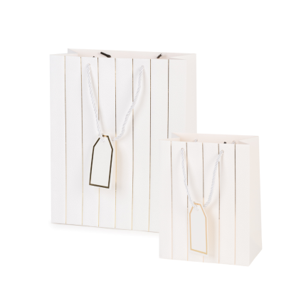 Shopper Marlon con Cordino in Cotone e Tag Bianco