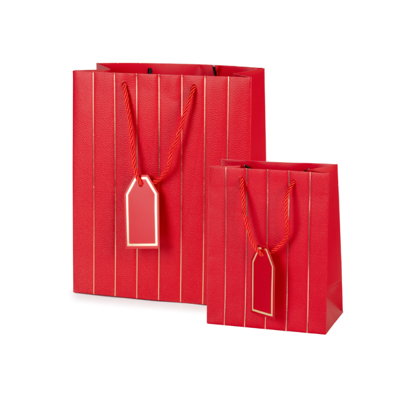 Shopper Marlon con Cordino in Cotone e Tag Rosso