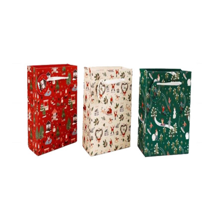 Sacchetto Fantasia Natalizia con Tag Tondo