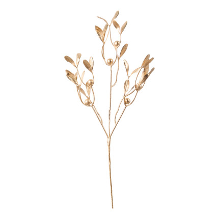 Ramo di Vischio Oro con Bacche 47cm Ramo di Vischio Oro con Bacche 47cm