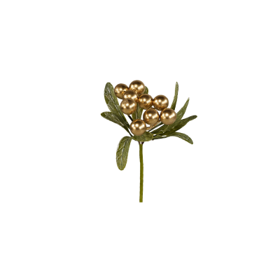 Pick con Vischio e Bacche Oro (6 Pezzi)