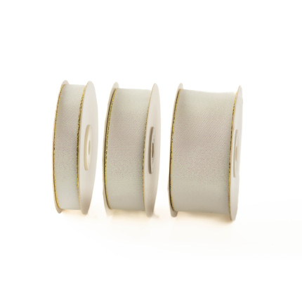 Nastro Lurex Bianco Bordo Oro Metal