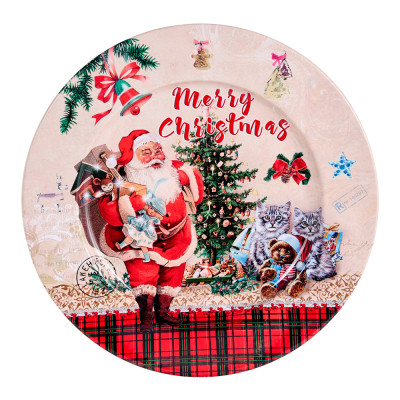 Piatto Tondo con Babbo Natale 33cm