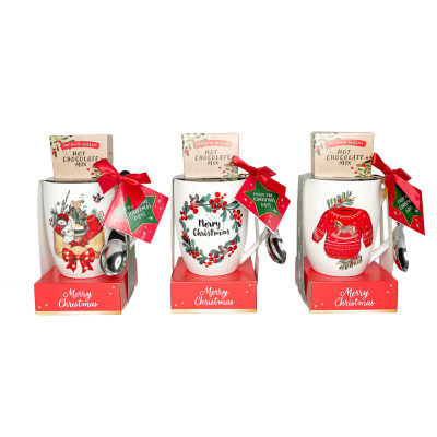 Set Tazza Natalizia con Cucchiaino e Cioccolata