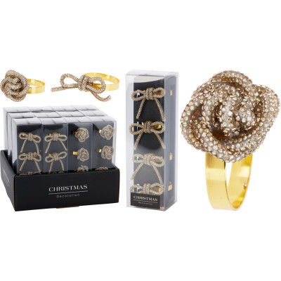 Portatovagliolo Natalizio con Strass (4 Pezzi)