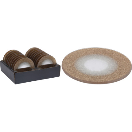 Sottobicchiere in Vetro Oro con Glitter Sottobicchiere in Vetro Oro con Glitter