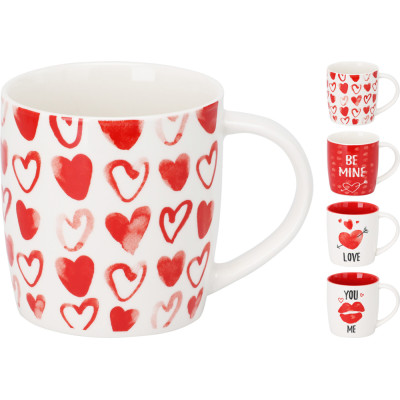 Tazza San Valentino con Cuori Rossa e Bianca
