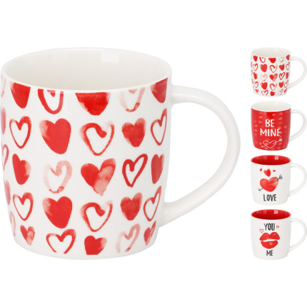 Tazza San Valentino con Cuori Rossa e Bianca Tazza San Valentino con Cuori Rossa e Bianca