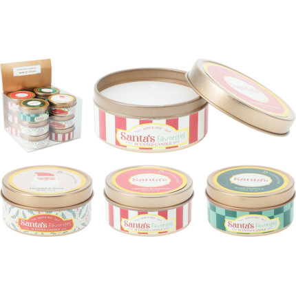 Candela Barattolo in Latta Natalizio