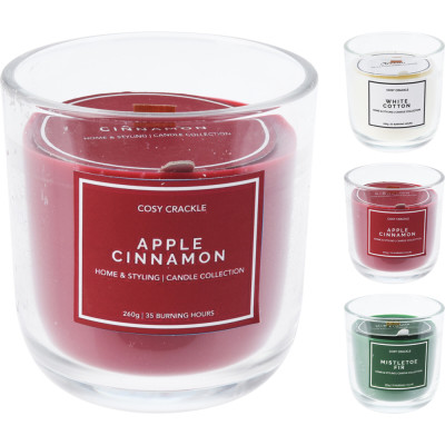 Candela Colorata con Stoppino in Legno 9cm