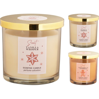 Candela Natalizia in Vetro con Tappo Oro
