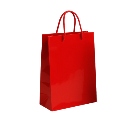 Sacchetti in Carta Plastificati Cordino in Cotone Rosso