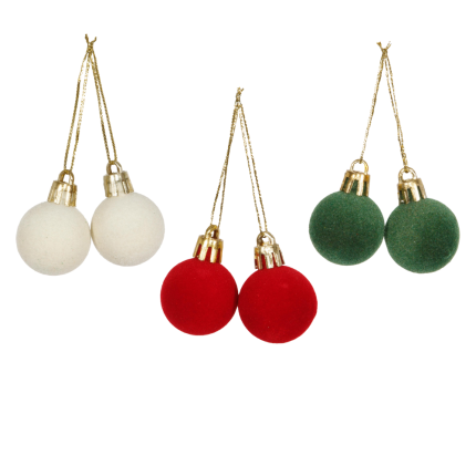 Palline di Natale in Velluto Pendenti 3cm (8 Pezzi)