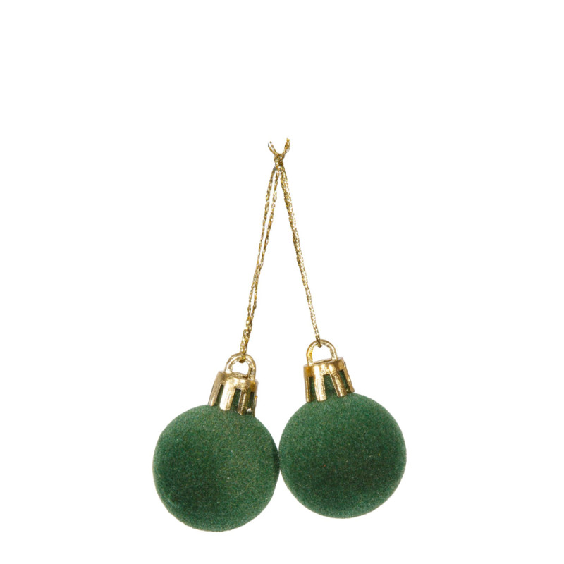 Palline di Natale in Velluto Pendenti 2cm (8 Pezzi) Verdi