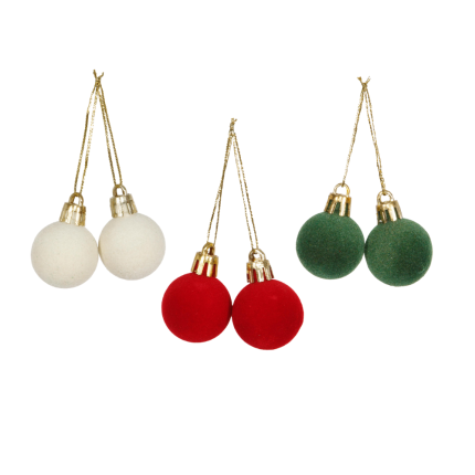 Palline di Natale in Velluto Pendenti 2cm (8 Pezzi)