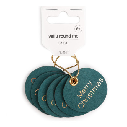 Tags Merry Christmas in Tessuto Verde (6 Pezzi) Tags Merry Christmas in Tessuto Verde (6 Pezzi)