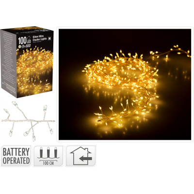 Filo Metal 100 Led Luce Calda