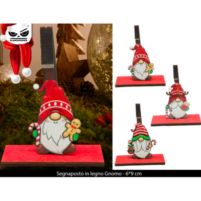 Segnaposto Gnomo Natalizio in legno 9cm
