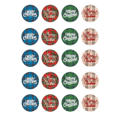 Etichette Tonde Tartan (240 Pezzi)