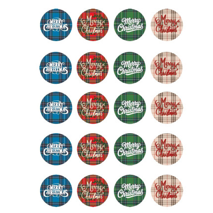 Etichette Tonde Tartan (240 Pezzi) Etichette Tonde Tartan (240 Pezzi)