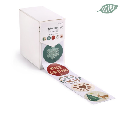 Stickers Folky Xmas Assortiti (500 Pezzi)