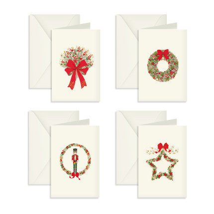 Biglietto di Natale Ghirlande e Fiocchi