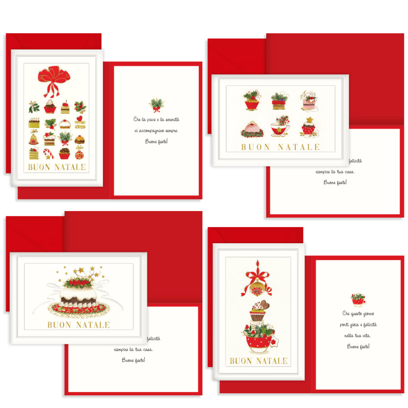 Biglietto d'Auguri Natalizio Biscotti e Decori