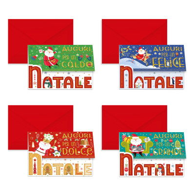 Biglietto d'Auguri Portasoldi Babbo Natale