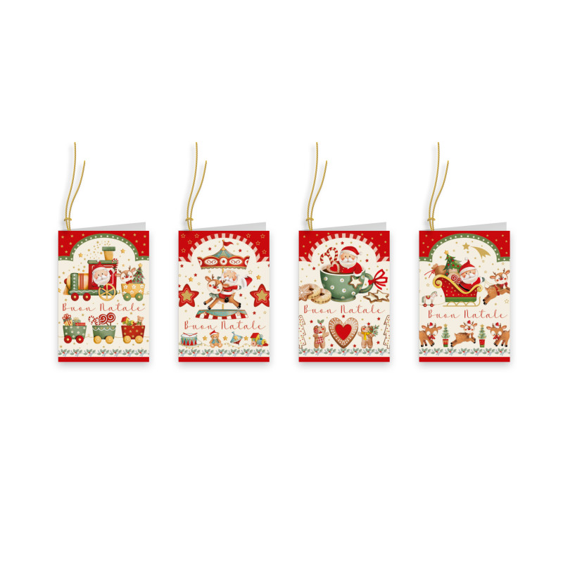 Tag Chiudipacco Babbo Natale e Biscottini