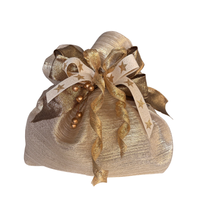 Sacco Portapanettone in Tessuto Oro (5 Pezzi)