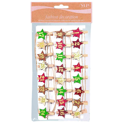 Mollettine Calendario dell'Avvento (24 Pezzi) Mollettine Calendario dell'Avvento (24 Pezzi)