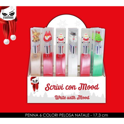 Penna Natalizia Pelosa 6 Colori Penna Natalizia Pelosa 6 Colori