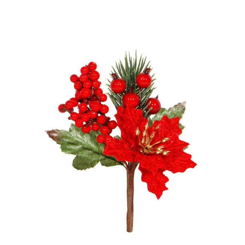 Pick Con Bacche e Stella di Natale