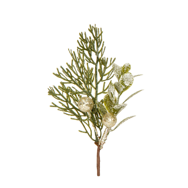 Mini Pick Verde Con Bacche Oro