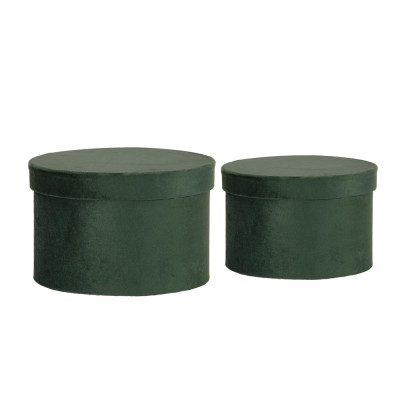 Scatola in Velluto Tonda Verde