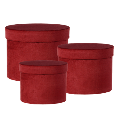 Scatola Tonda in Velluto Rosso