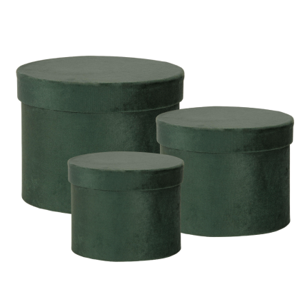 Scatola Tonda in Velluto Verde