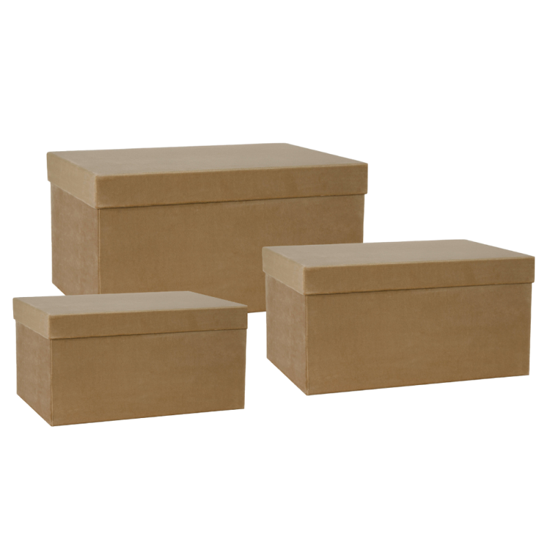 Scatola in Velluto Rettangolare Beige