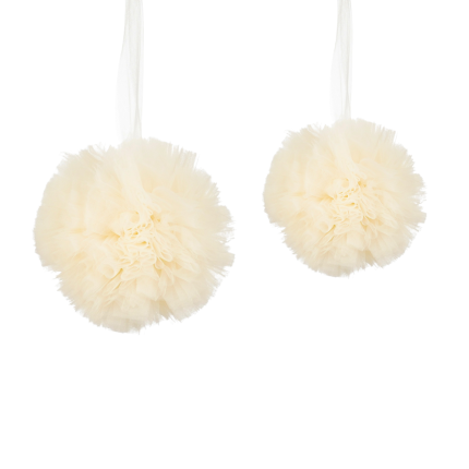 Sfera di Tulle Crema Pendente