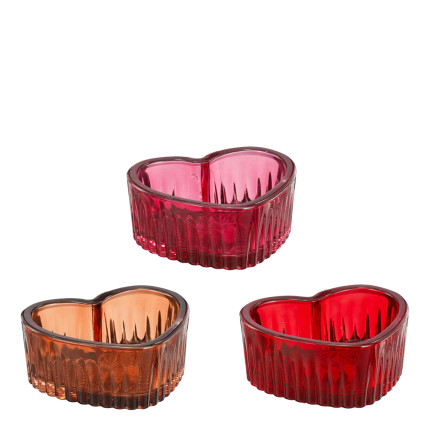 Porta Tealight in Vetro a Cuore