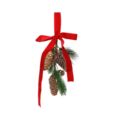 Fascio Pino e Pigne con Fiocco 26cm