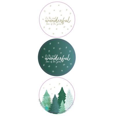 Etichette Tonde Wonderful Time (100 Pezzi)